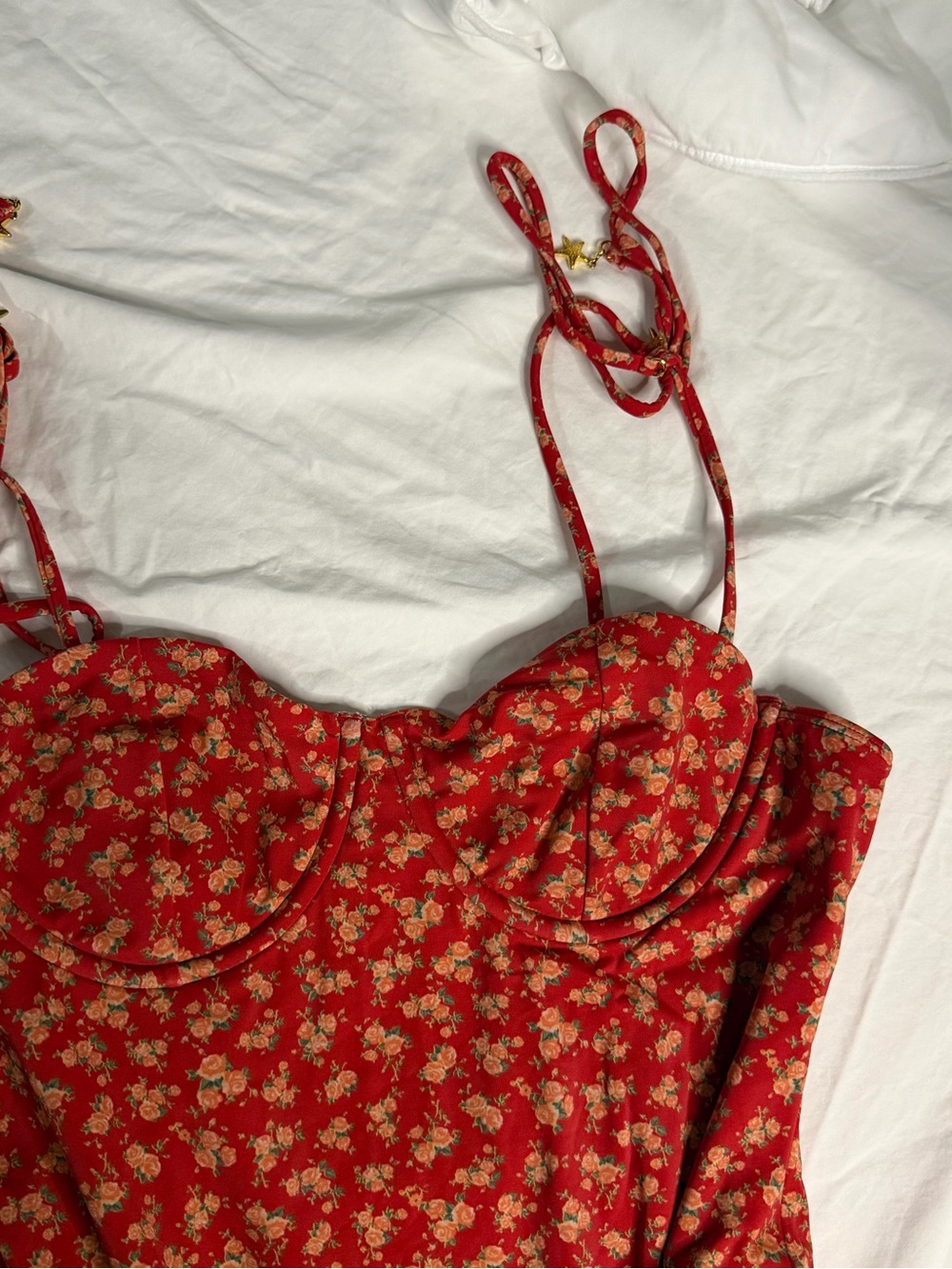 Pacsun Red Floral One-Piece Swimsuit - Picture 2 of 5